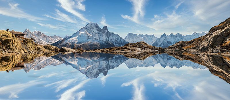 lago blanco o lac blanc, chamonix y alpes franceses